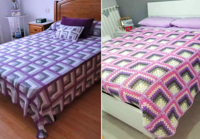 Crochet blanket granny square bedspread – Free Tutorial